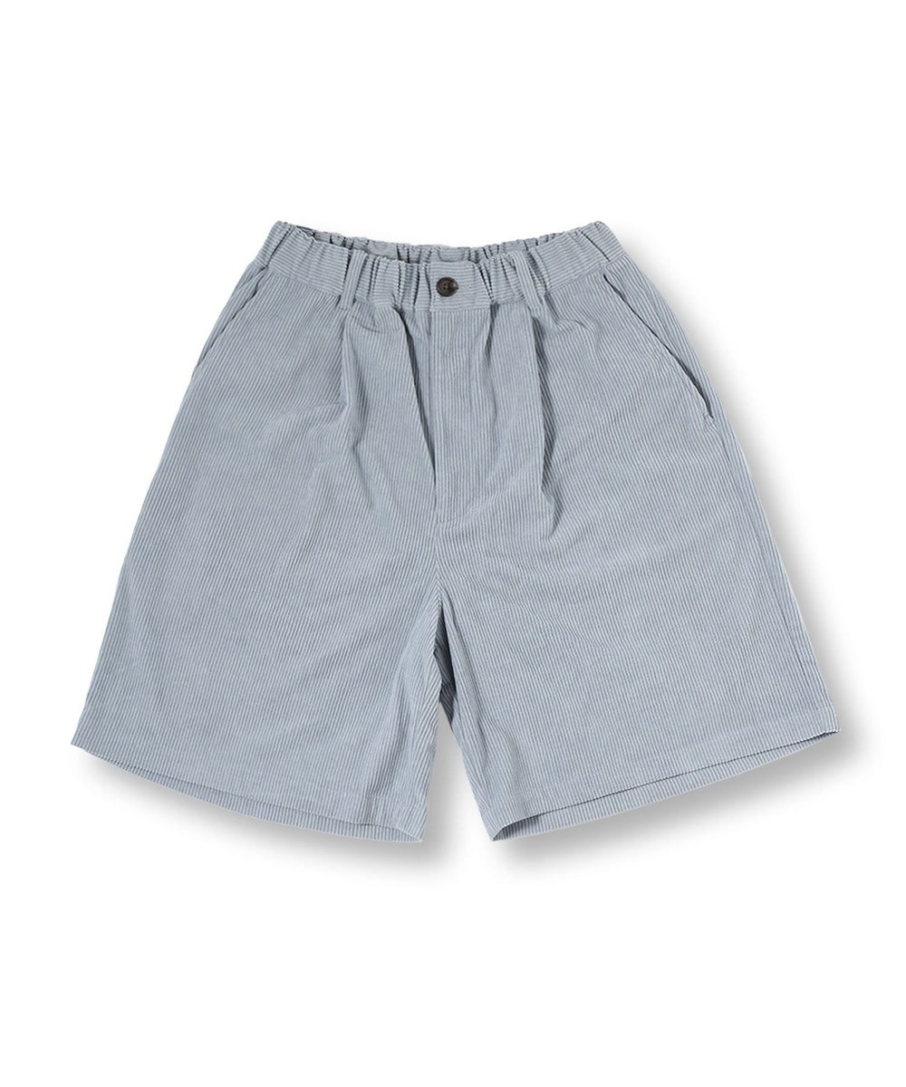 MEN'S BIGI サマーコーデュロイワイドハーフパンツ サックスブルー