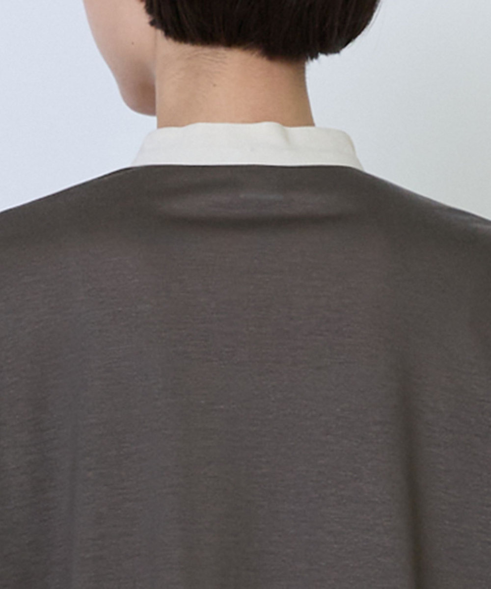 LOISIR リヨセル天竺カーディガンTシャツ カーキ