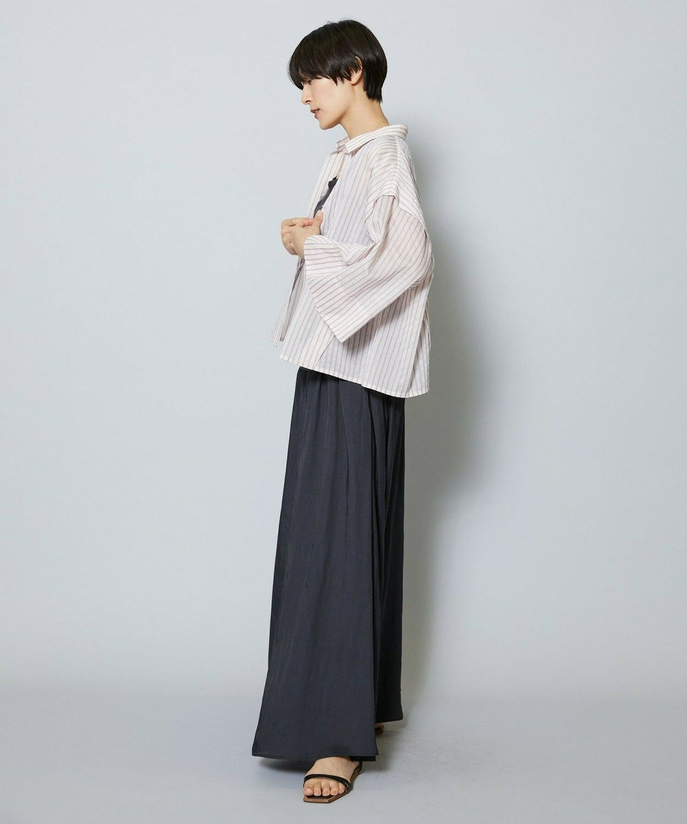 MOGA シアーストライプシャツ パープル