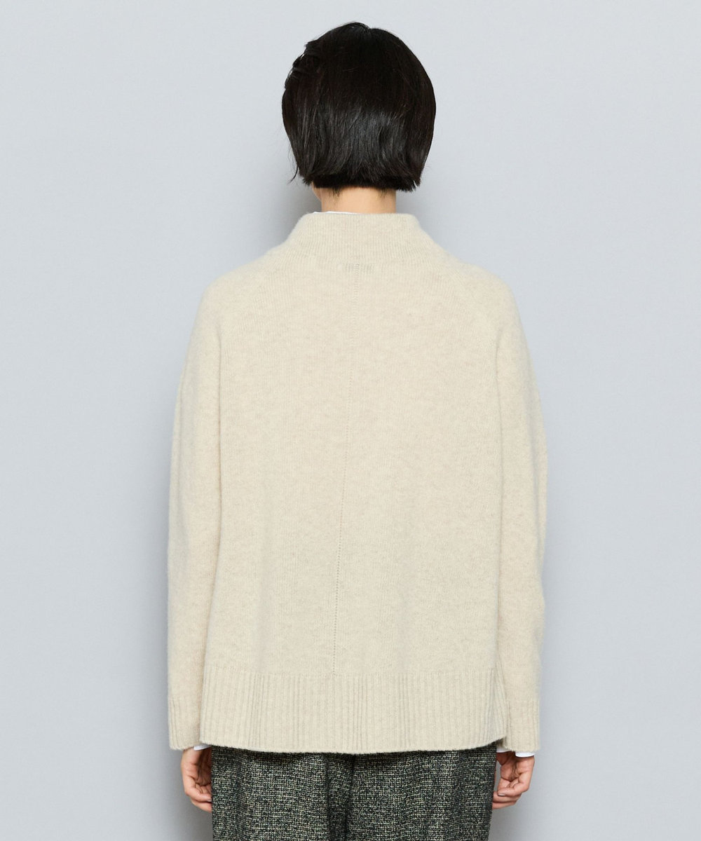 L'EQUIPE カシミヤ混ボトルネックセーター オートミール