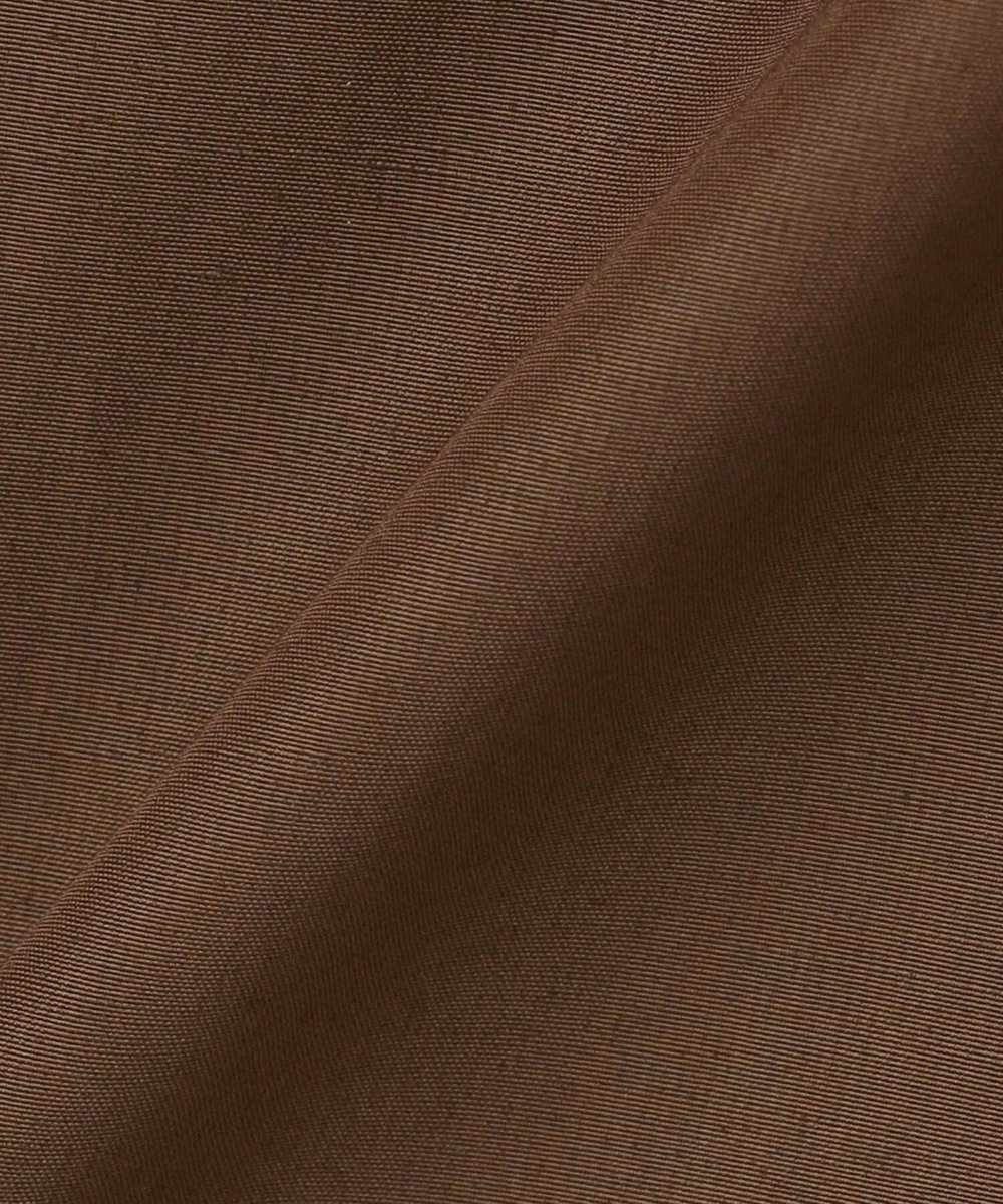 L'EQUIPE パウダリータフタフロントフリルシャツ ブラウン