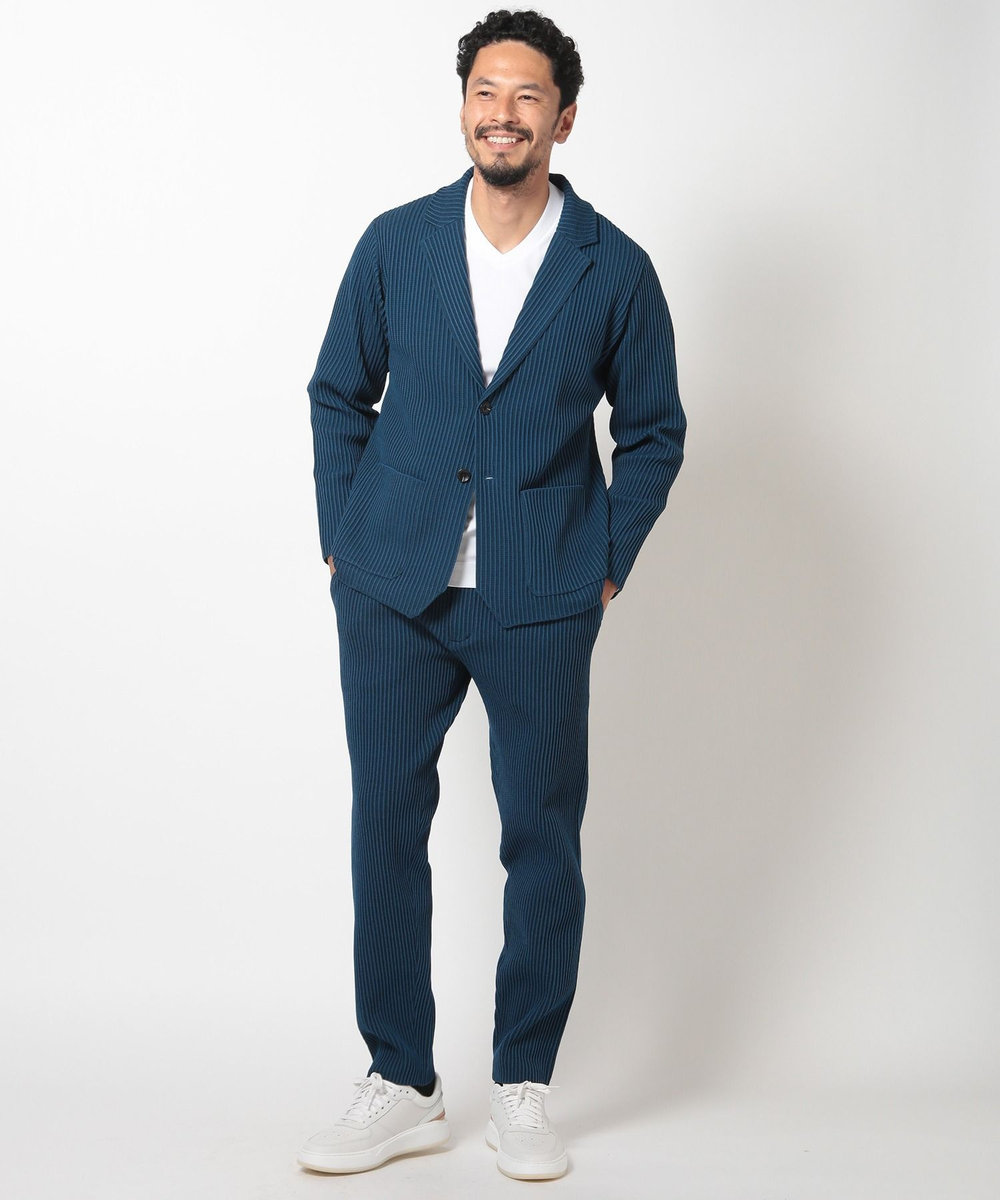 MEN'S BIGI たて畝ニットジャージイージーパンツ＜セットアップ対応＞ ブルー