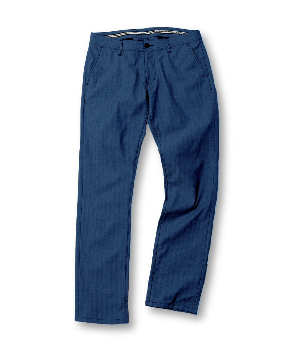 MEN'S BIGI ＜ON/OFF兼用＞シャドーヘリンボーンストレッチパンツ ネイビー