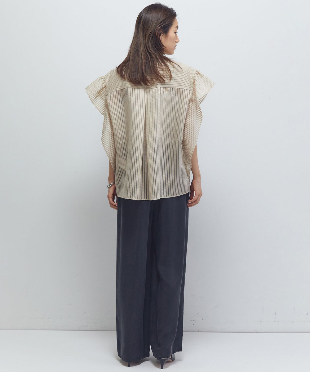 1er Arrondissement シアーストライプブラウス ベージュ