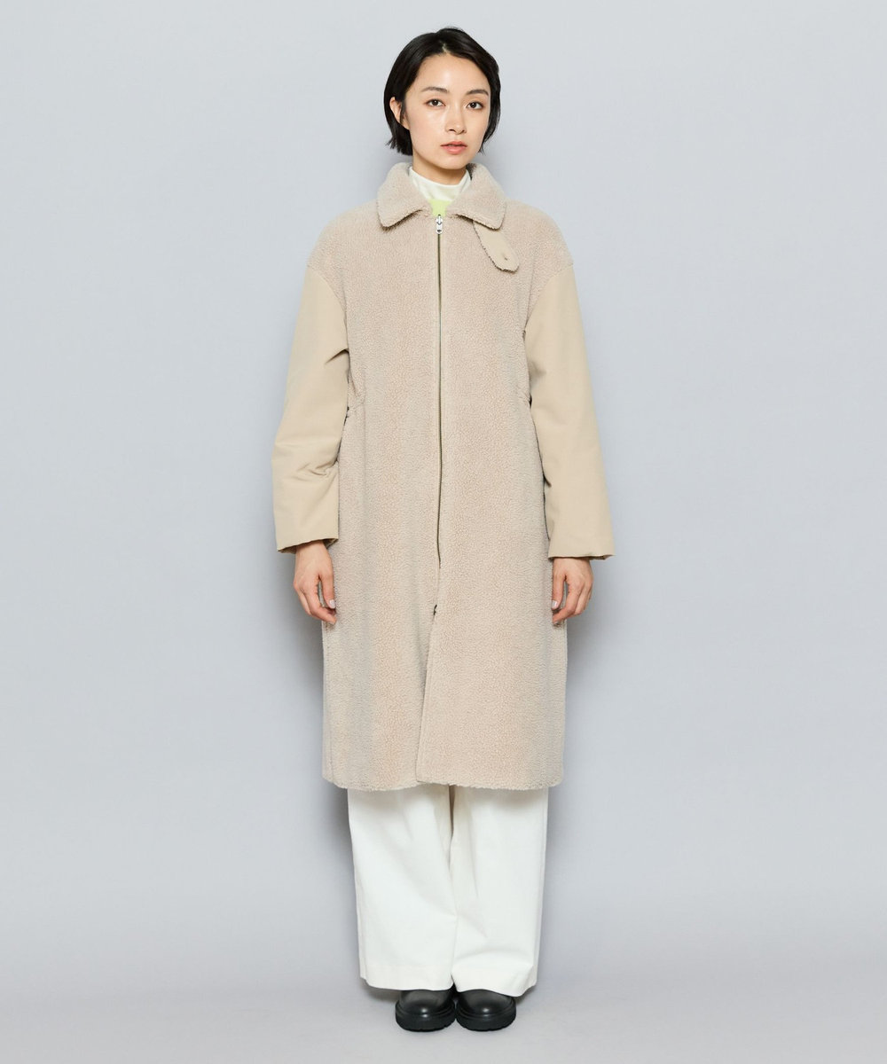 L'EQUIPE ボア×ウェザークロスコート ベージュ