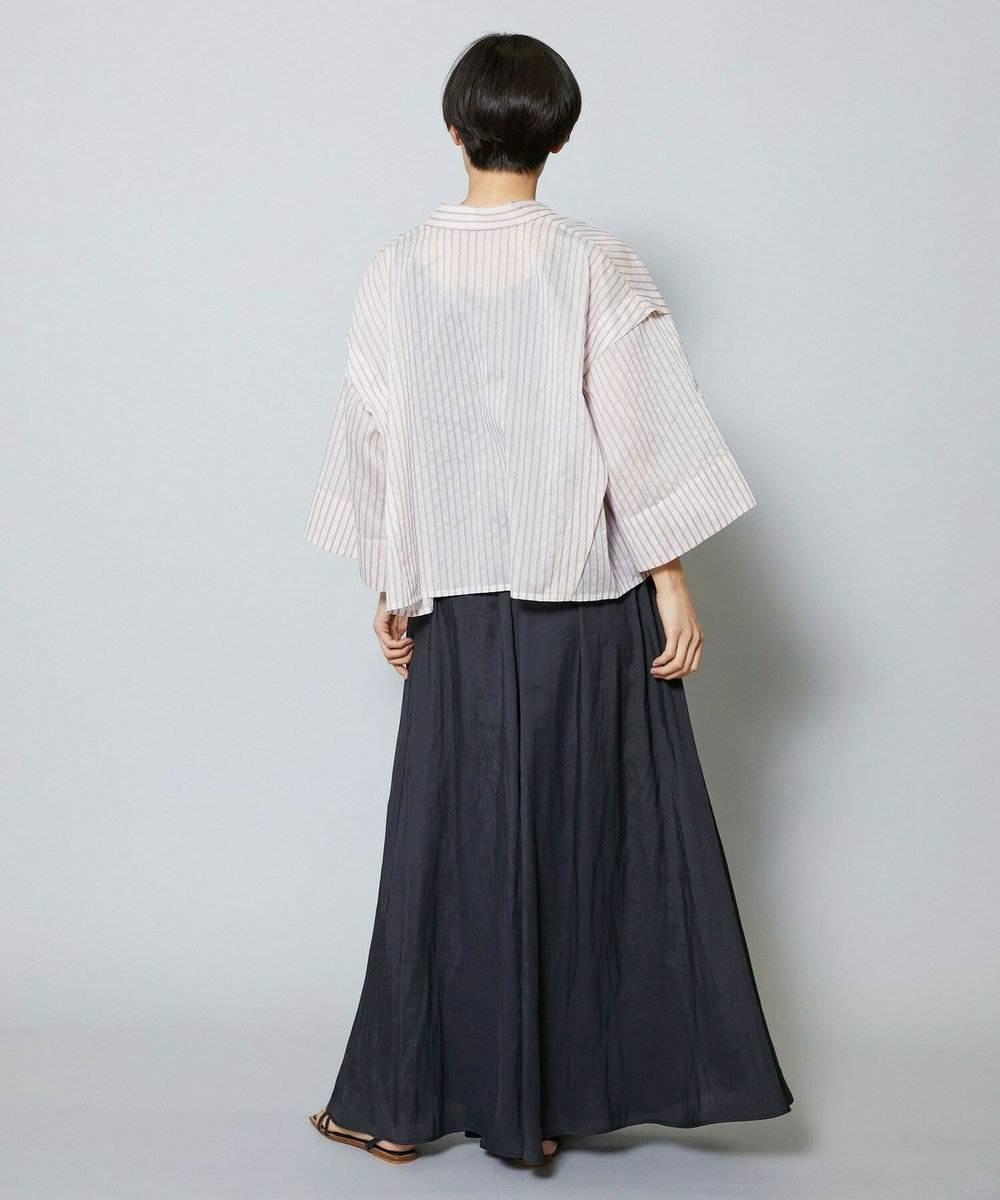 MOGA シアーストライプシャツ パープル