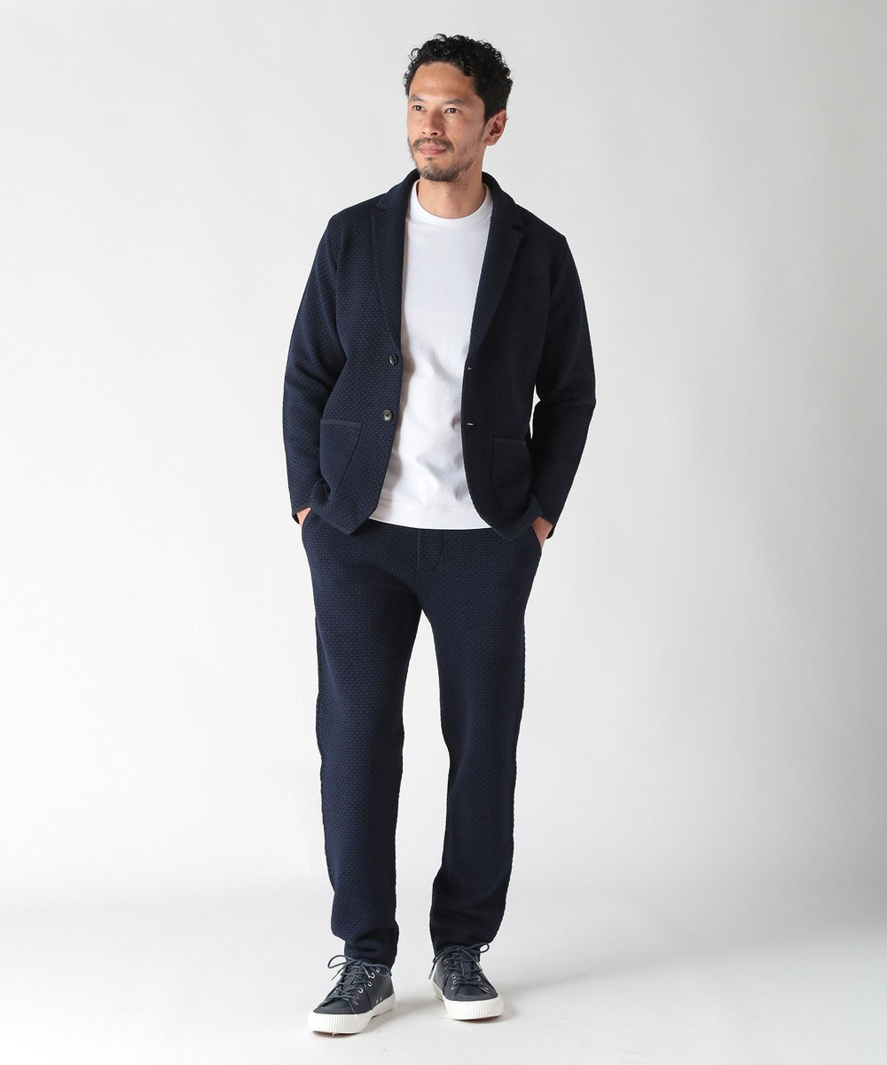 MEN'S BIGI 【ACTIVE TAILOR】モール混ニットパンツ ネイビー