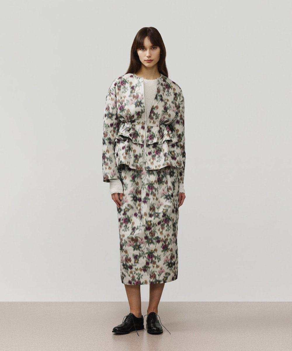 DÉPAREILLÉ FLOWER JACQUARD JACKET / フラワージャガードジャケット ホワイト