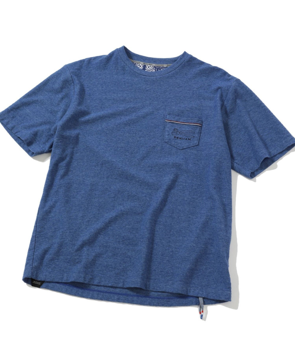 MEN'S BIGI 【DENHAM/デンハム】オーガニック ミニパイルポケットＴシャツ ブルー