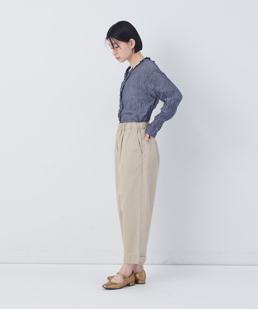congés payés ADIEU TRISTESSE 【FAVE】サイドポケットクロップドイージーパンツ ベージュ