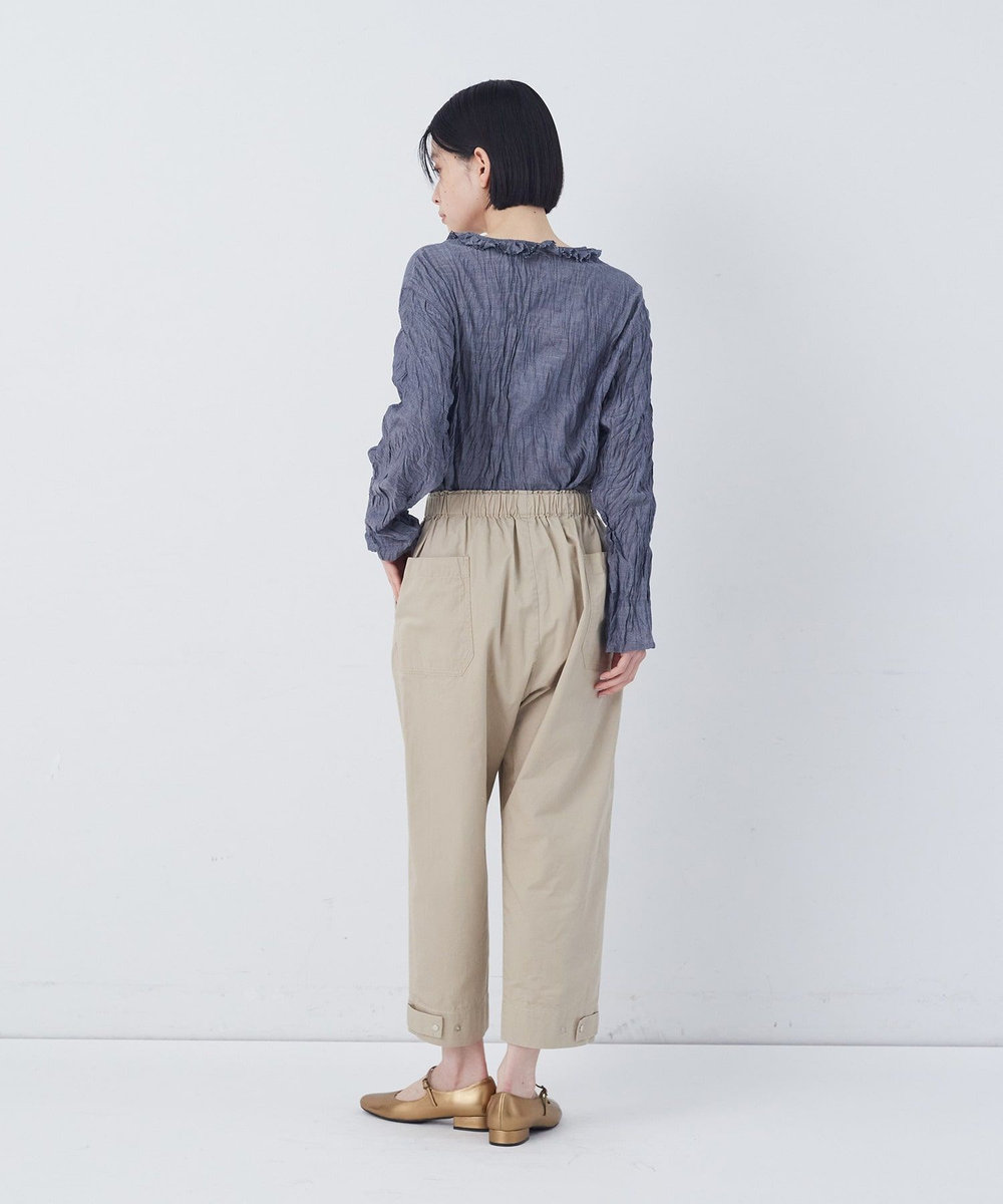 congés payés ADIEU TRISTESSE 【FAVE】サイドポケットクロップドイージーパンツ ベージュ