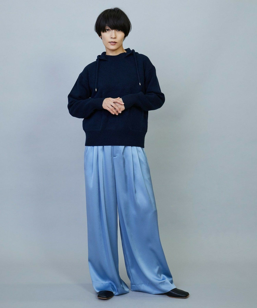 MOGA ANNUAL×MOGA　ウールカシミヤニットパーカー ネイビー