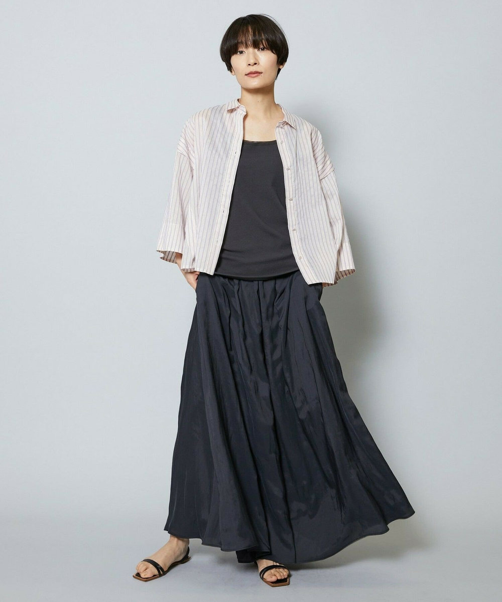 MOGA シアーストライプシャツ パープル