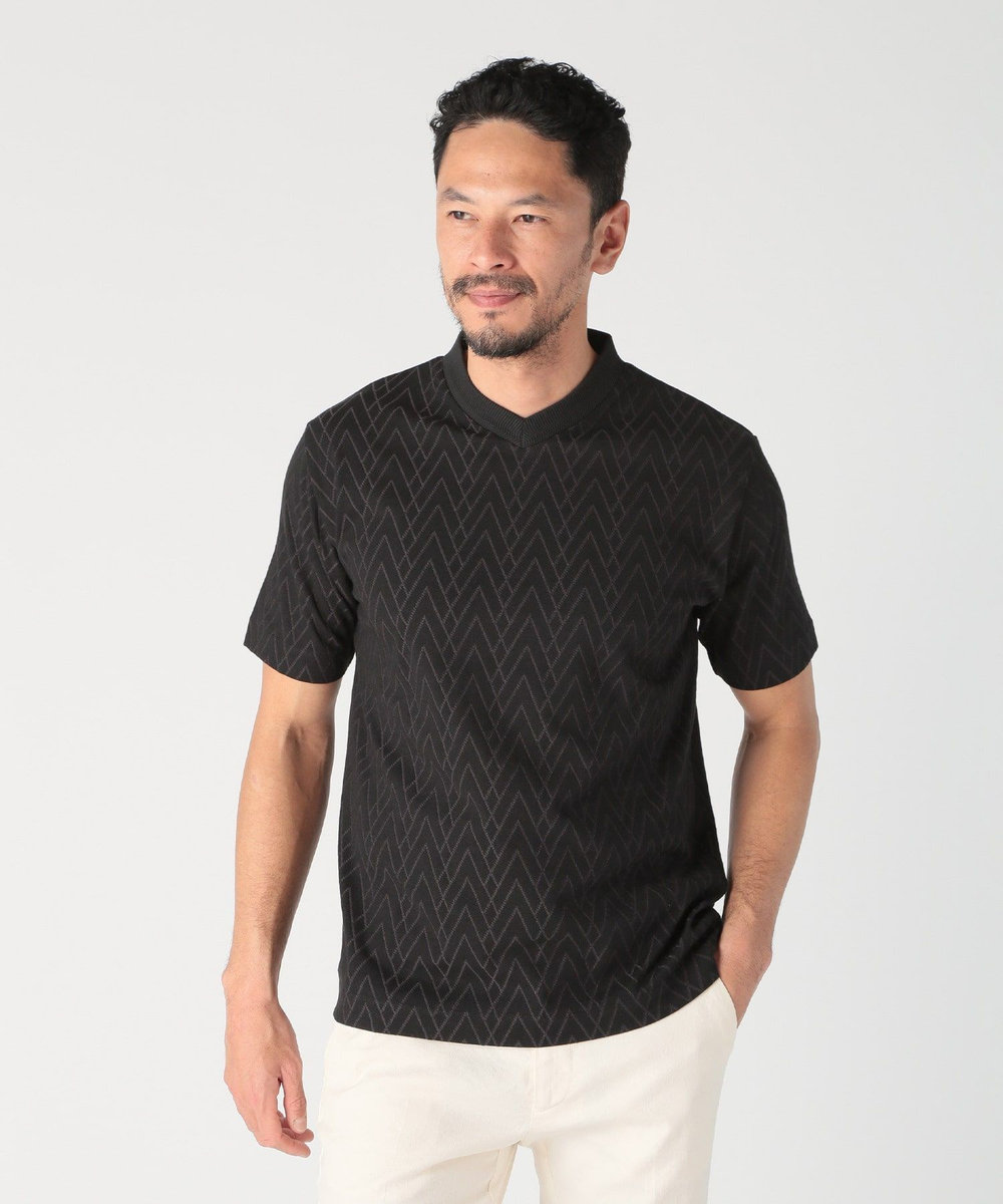 MEN'S BIGI リンクスジャガードVネックTEE ブラック