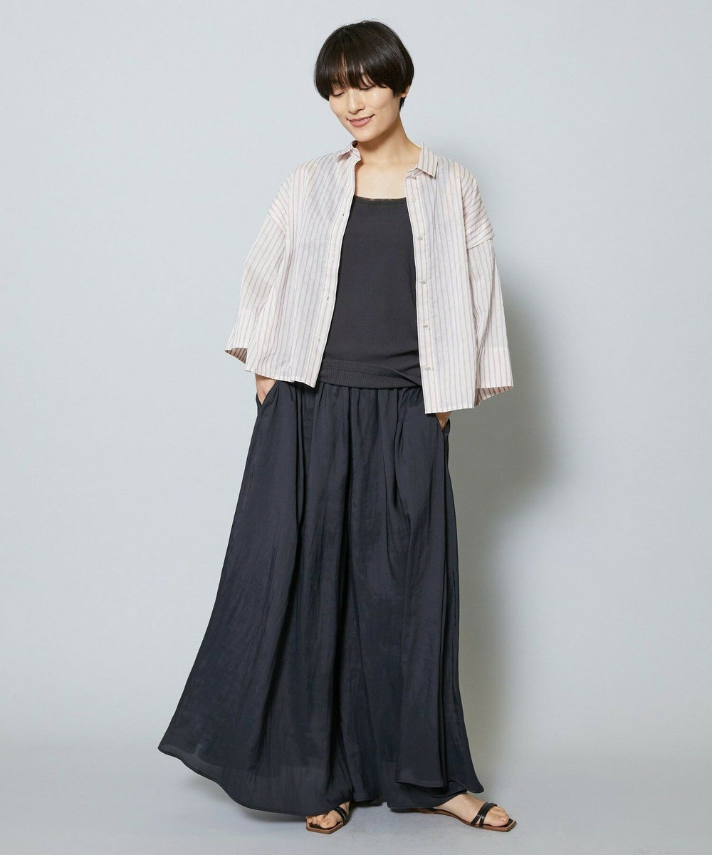 MOGA シアーストライプシャツ パープル