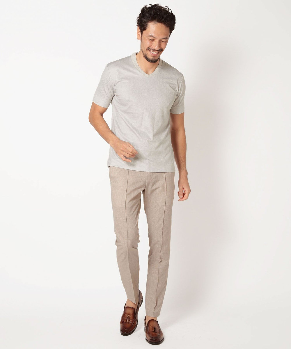 MEN'S BIGI 【ACTIVE TAILOR】COOLMAXツイルプリントジャージカットソー グレー系その他