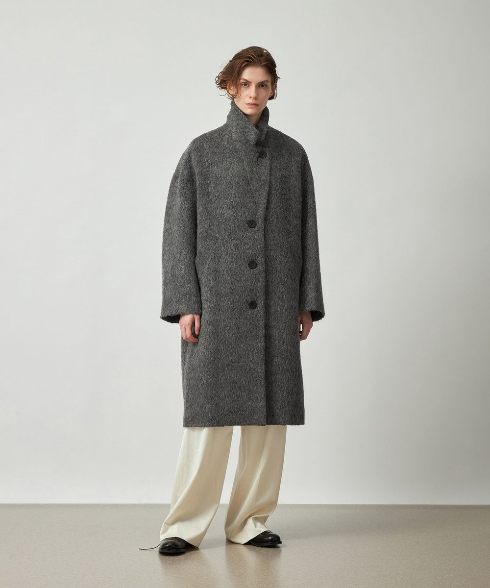 DÉPAREILLÉ SHAGGY CHESTER COAT / シャギーチェスターコート グレー