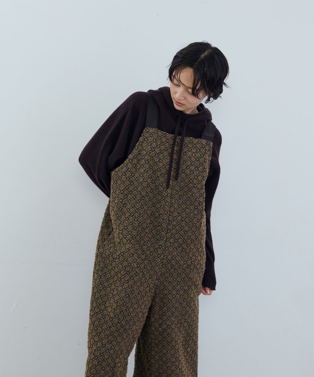 ADIEU TRISTESSE ジャカードサロペット ブラウン系その他