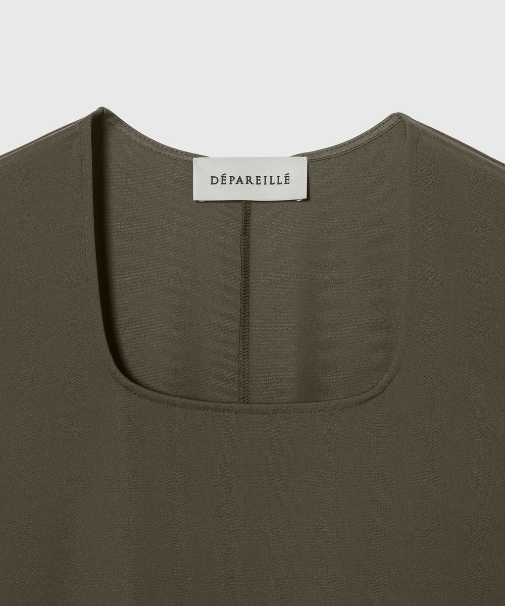 DÉPAREILLÉ TRIACETATE JERSEY DRESS / トリアセテートジャージードレス グレイッシュベージュ