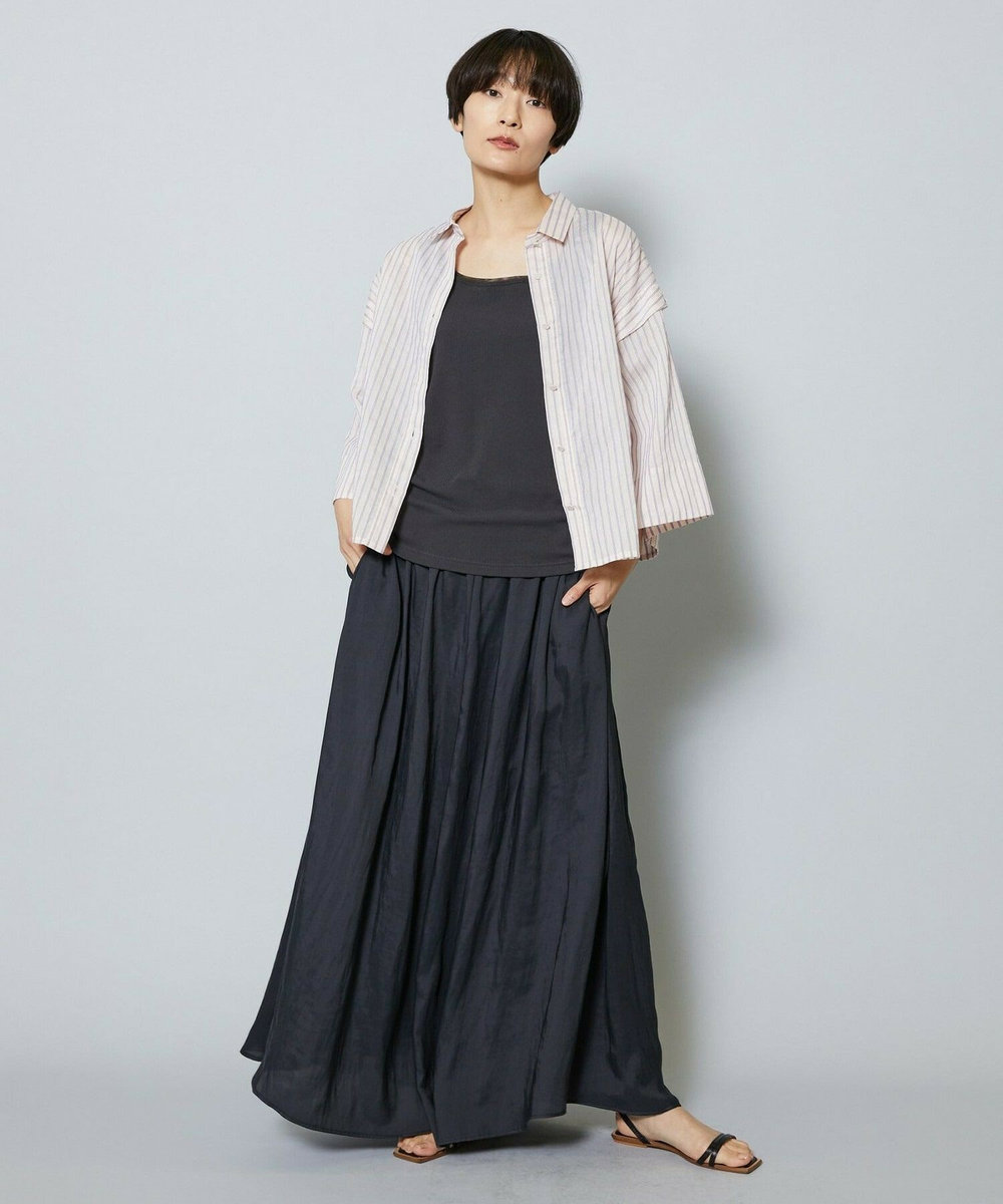 MOGA シアーストライプシャツ パープル