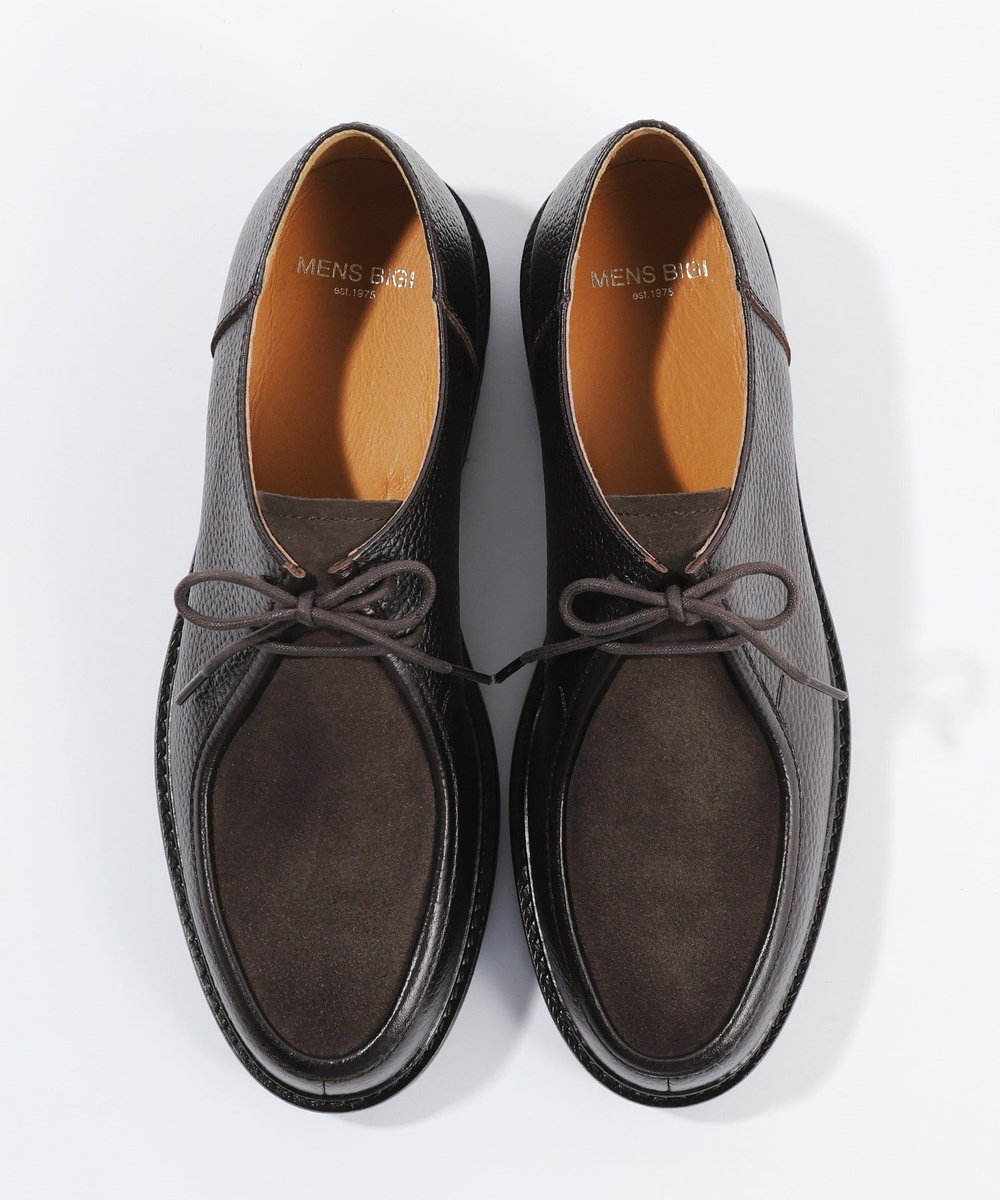 MEN'S BIGI 異素材コンビ レザーチロリアンシューズ ダークブラウン