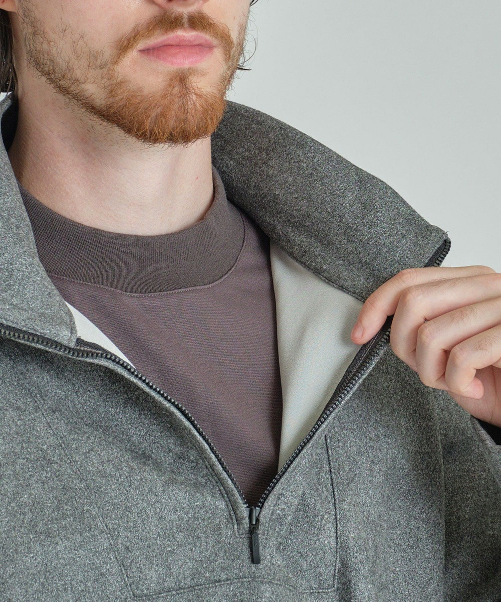MEN'S BIGI スエードフェイクレイヤードプルオーバー グレー