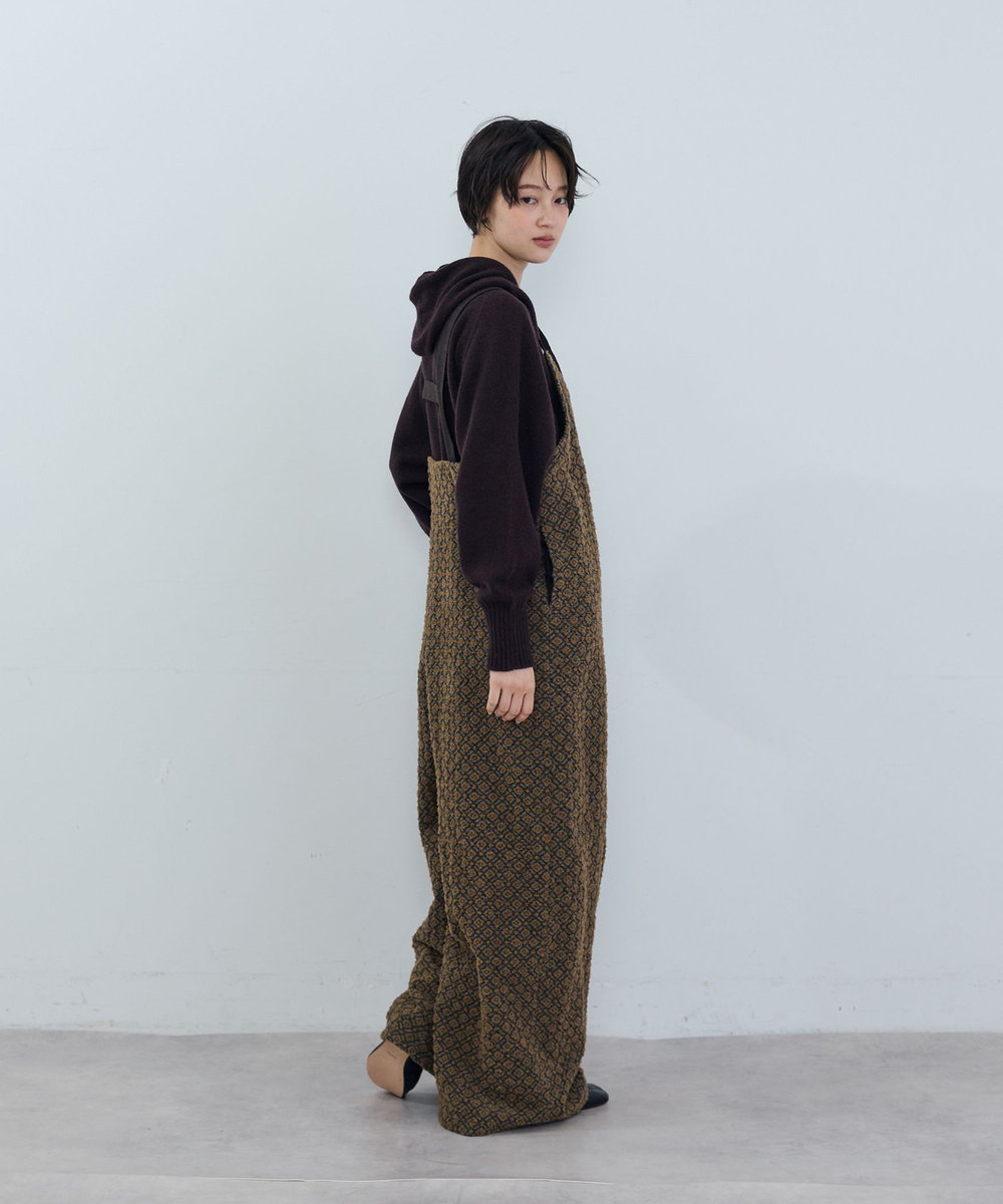 ADIEU TRISTESSE ジャカードサロペット ブラウン系その他