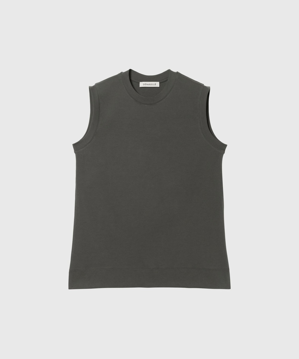 DÉPAREILLÉ SMOOTH NO SLEEVE T SHIRT / スムースノースリーブTシャツ チャコールグレー