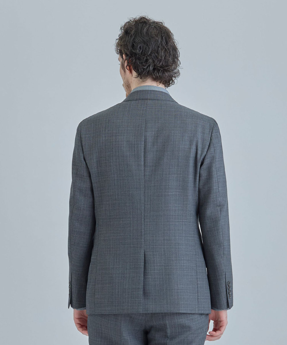 MEN'S BIGI ミックスヤーン/ホップサックテーラードジャケット グレー