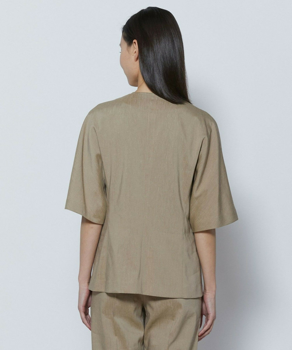 L'EQUIPE COUTURIER ファインリネンクロスジャケット モカ