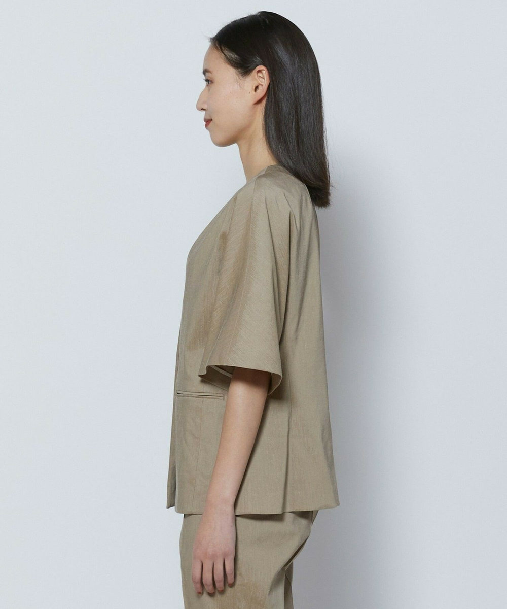L'EQUIPE COUTURIER ファインリネンクロスジャケット モカ