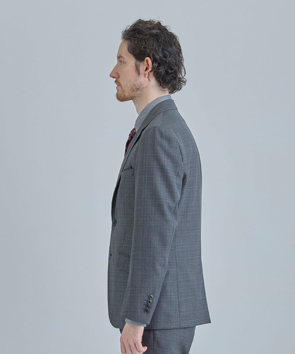 MEN'S BIGI ミックスヤーン/ホップサックテーラードジャケット グレー