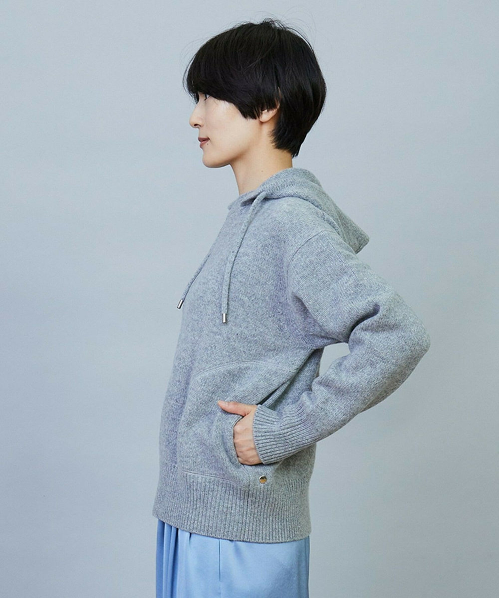 MOGA ANNUAL×MOGA　ウールカシミヤニットパーカー グレー