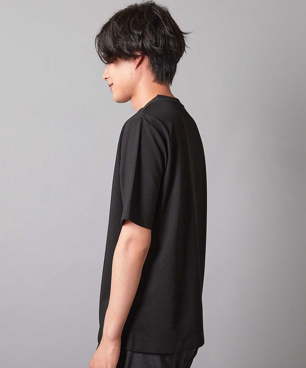 UNION STATION ジャガードストライプTシャツ ブラック