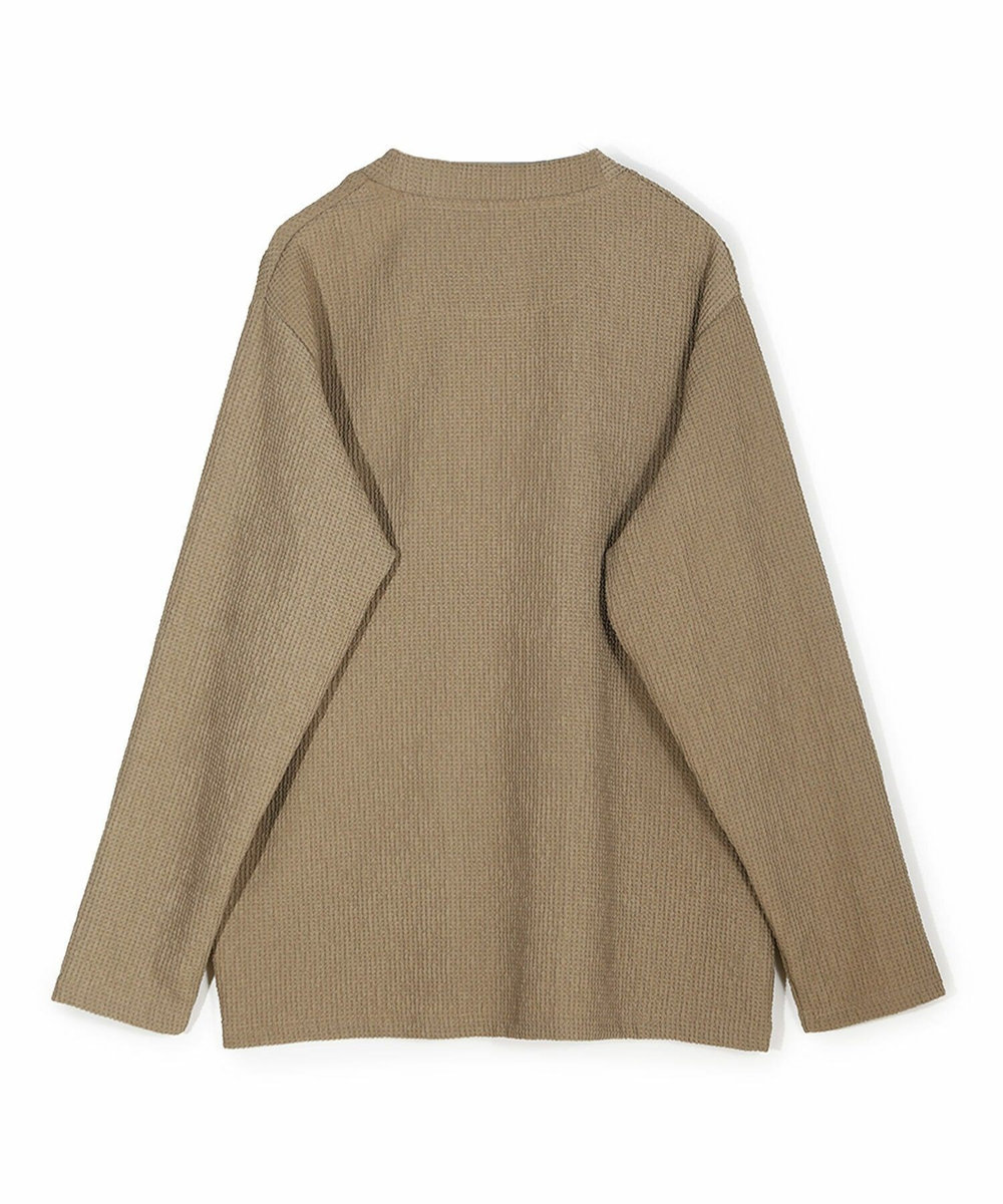 MEN'S BIGI ワッフルシアサッカー素材カーディガン ベージュ