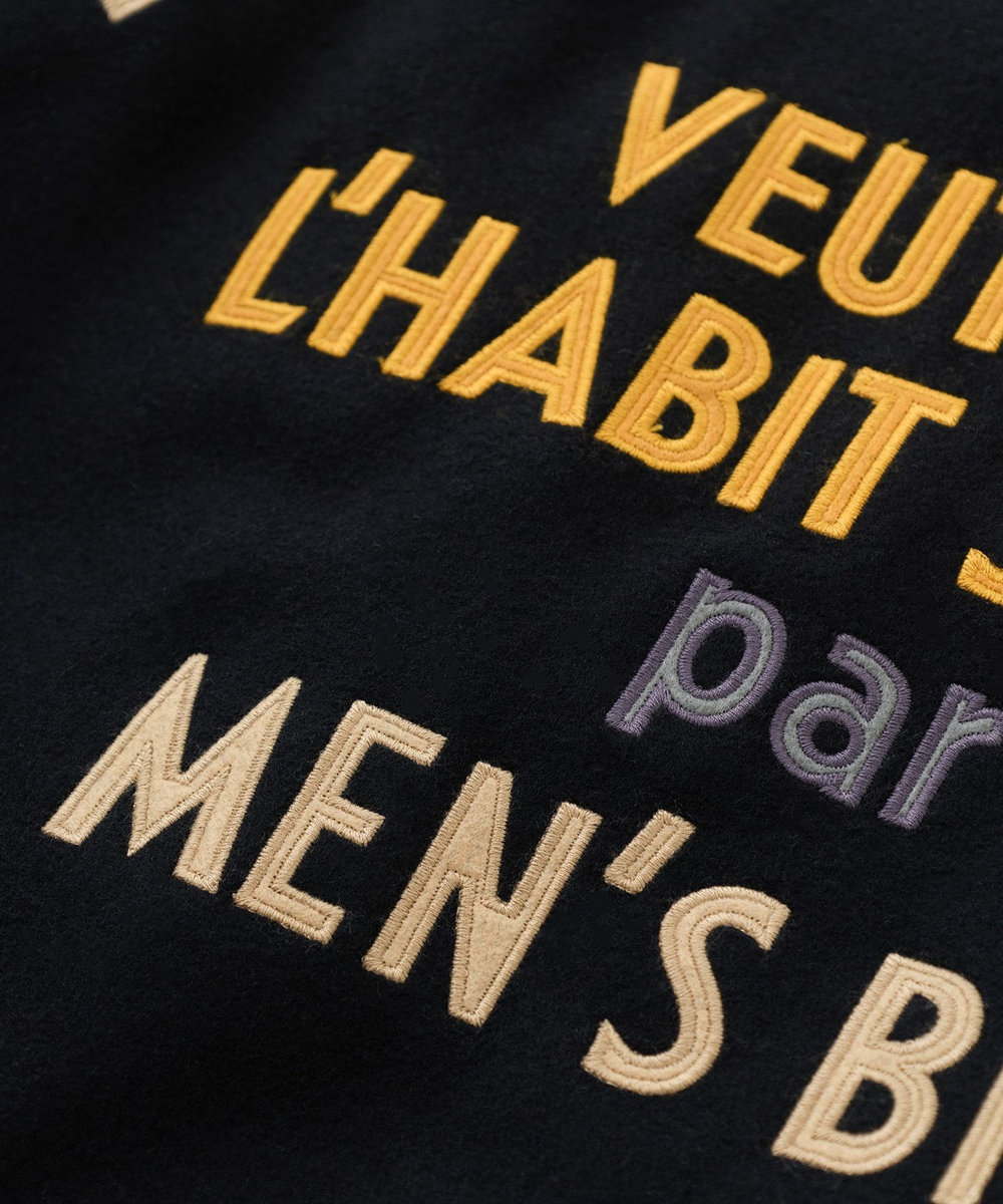 MEN'S BIGI 1985 MODEL Super 140's STADIUM JUMPER ブラック