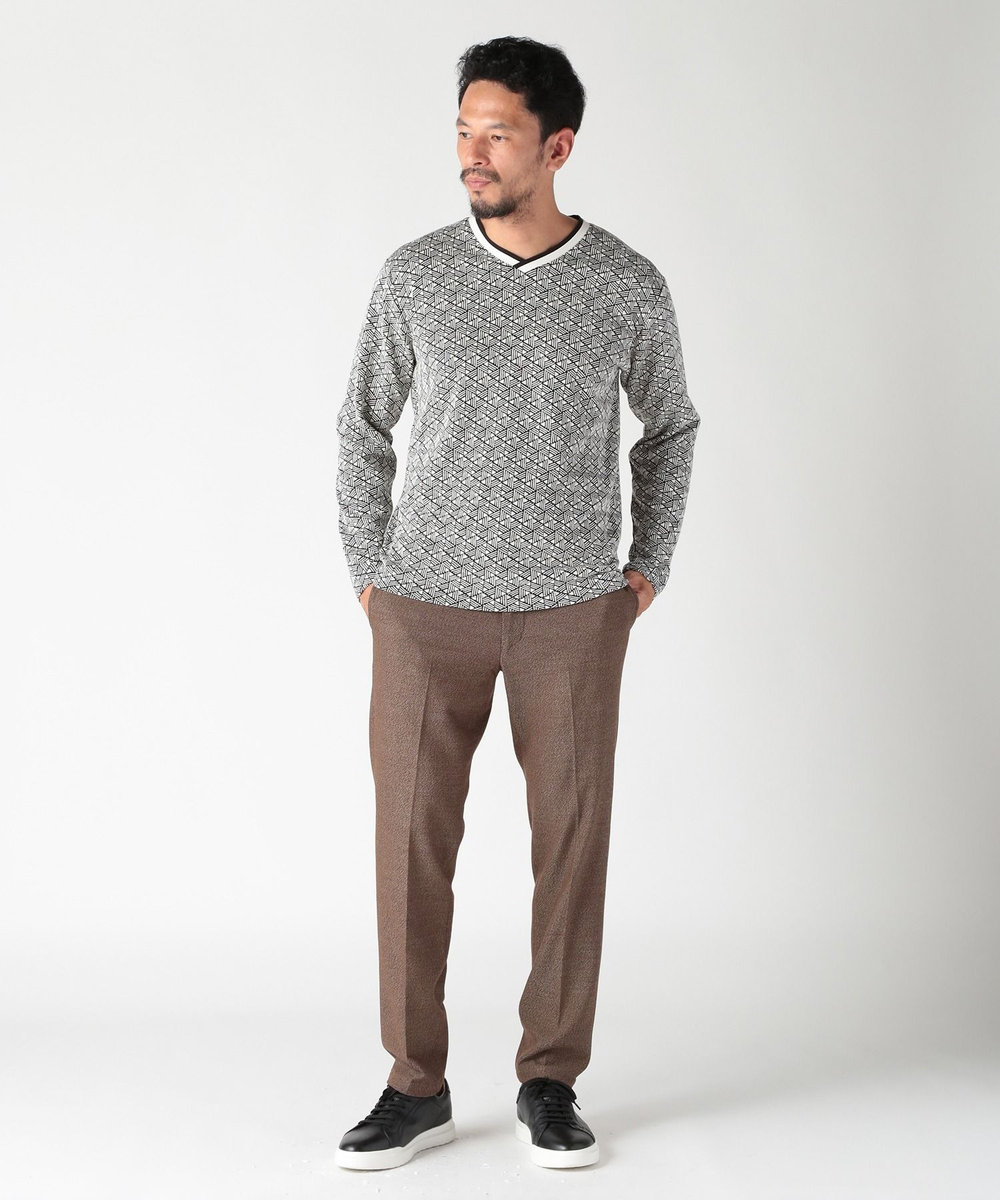 MEN'S BIGI 【ACTIVE TAILOR】ソフトサーモ混ツイードツイルパンツ カーキ