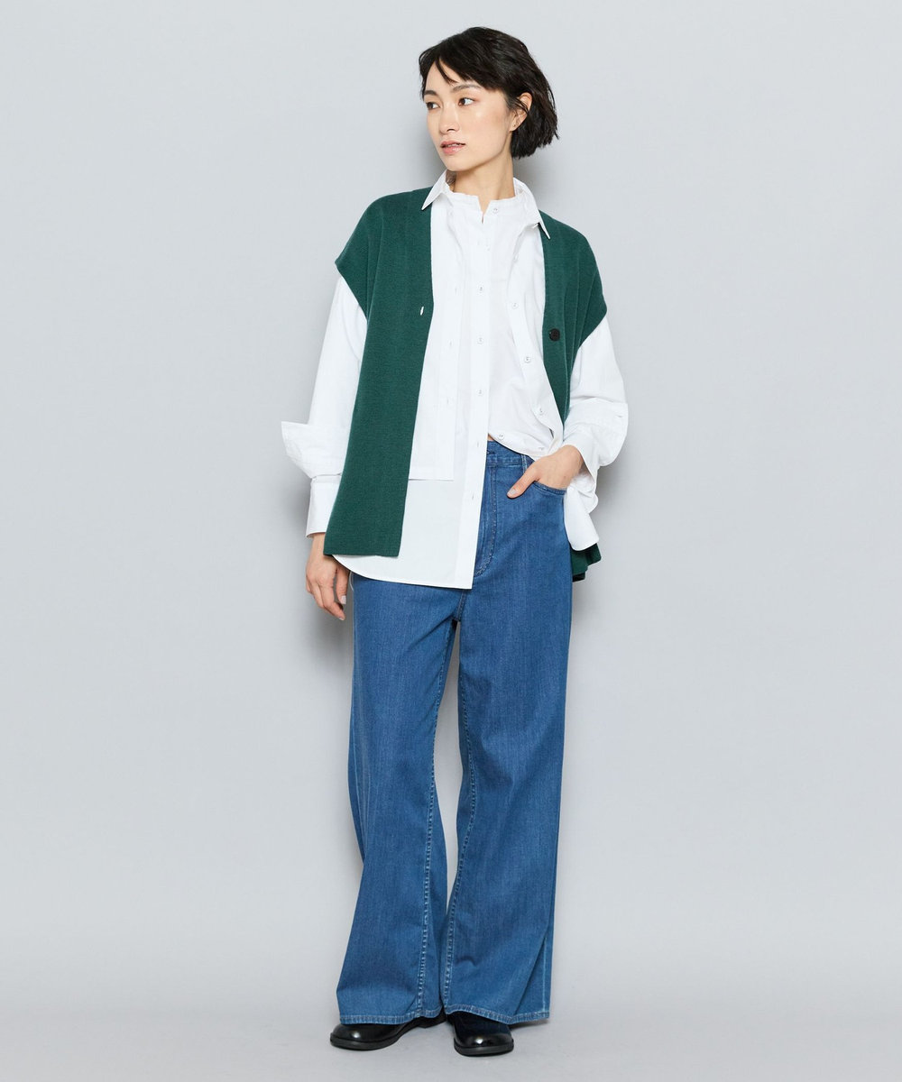 L'EQUIPE GREEN ECOキュプラウールニットジレ グリーン