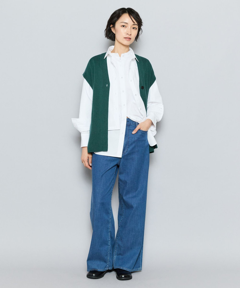 L'EQUIPE GREEN ECOキュプラウールニットジレ グリーン