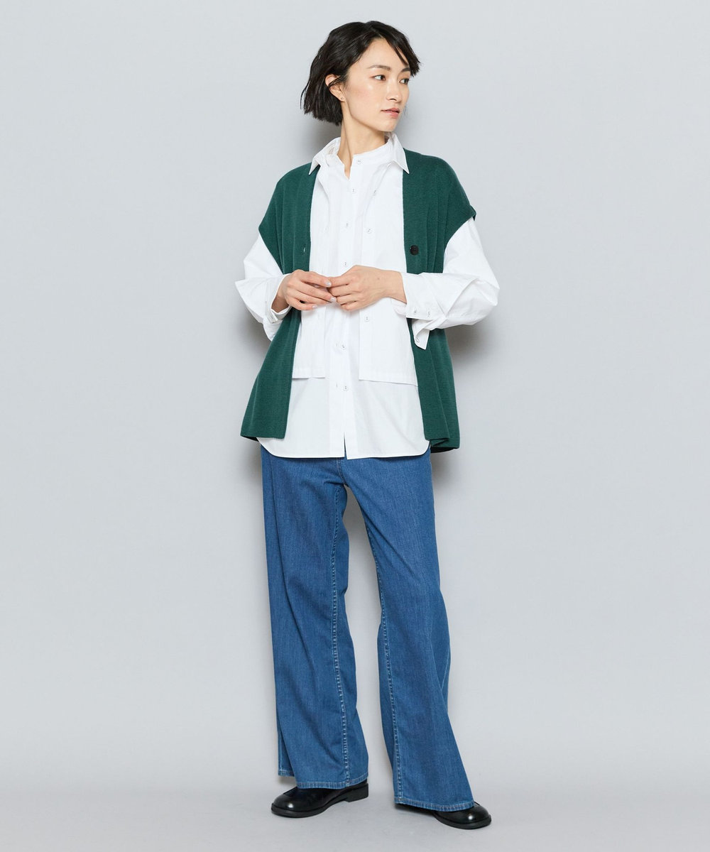 L'EQUIPE GREEN ECOキュプラウールニットジレ グリーン