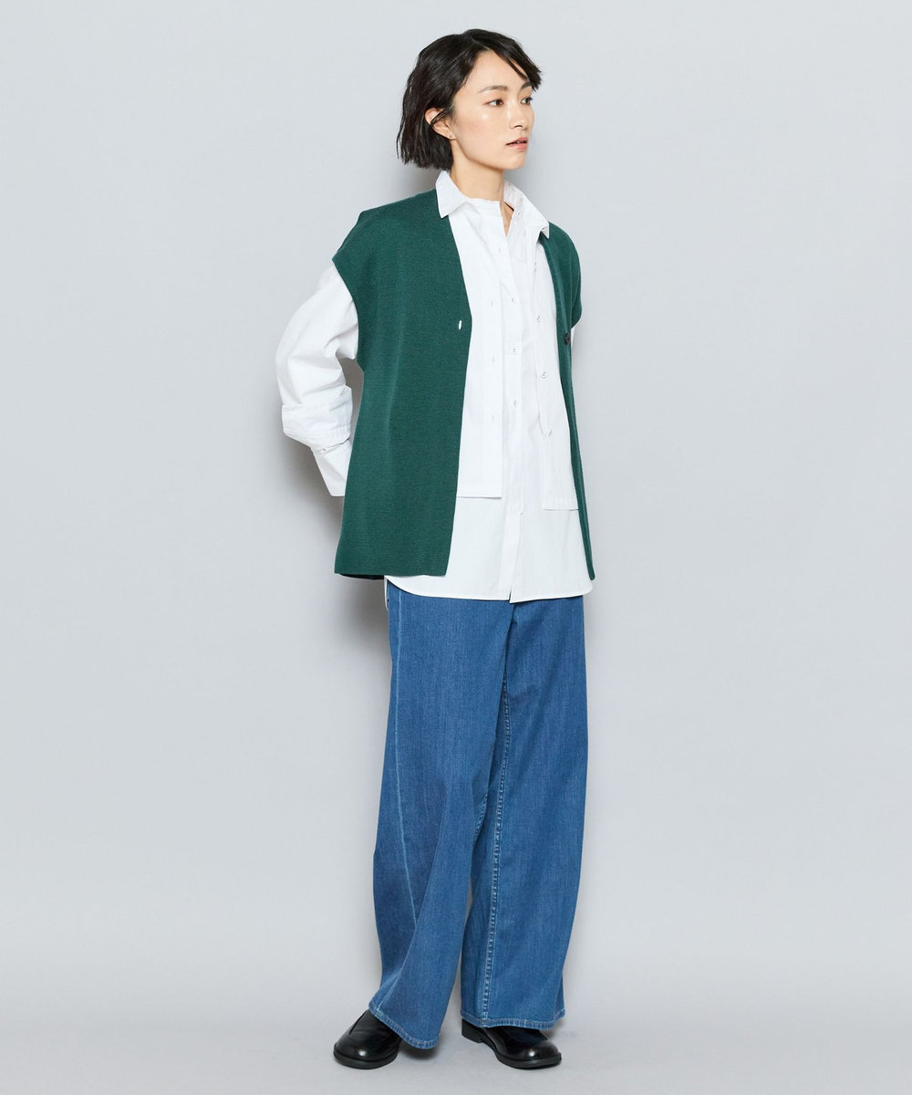 L'EQUIPE GREEN ECOキュプラウールニットジレ グリーン