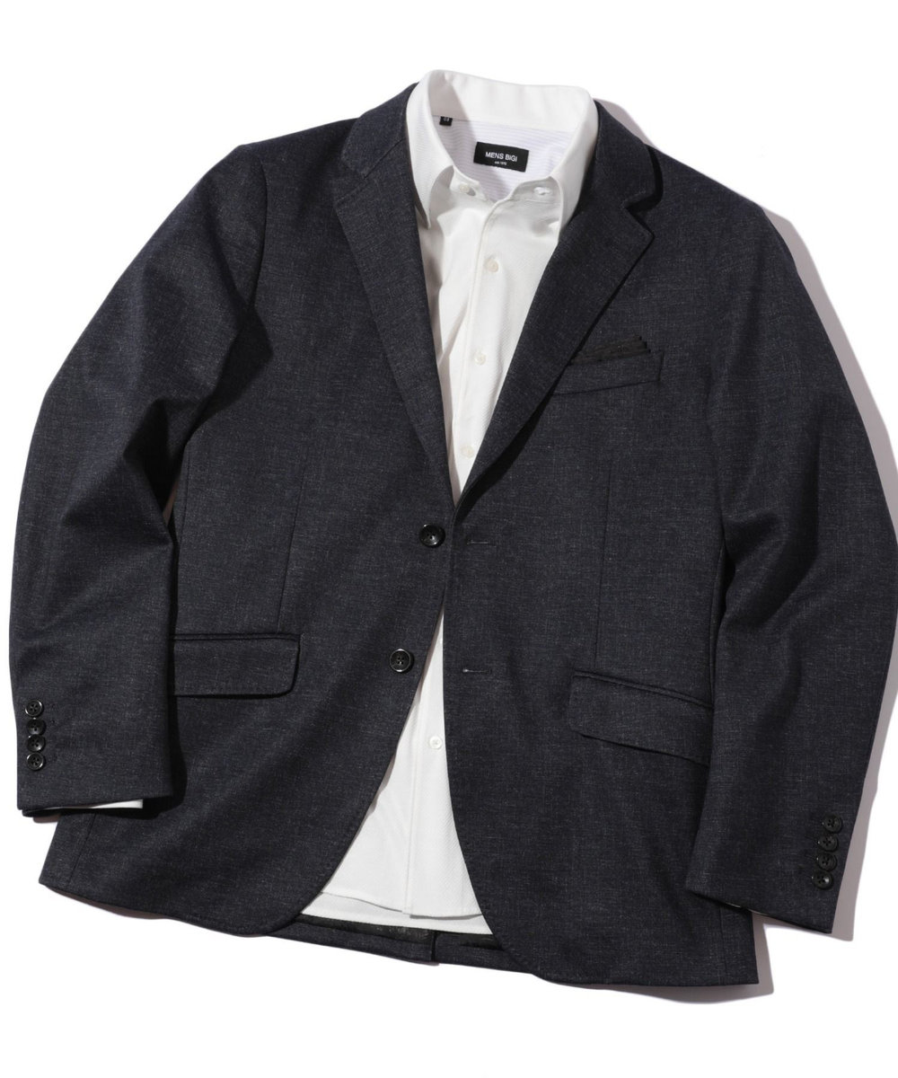 MEN'S BIGI 【ACTIVE TAILOR】エクストラTRジャージプリントテーラードジャケット＜セットアップ・スリーピース対応＞ ネイビー