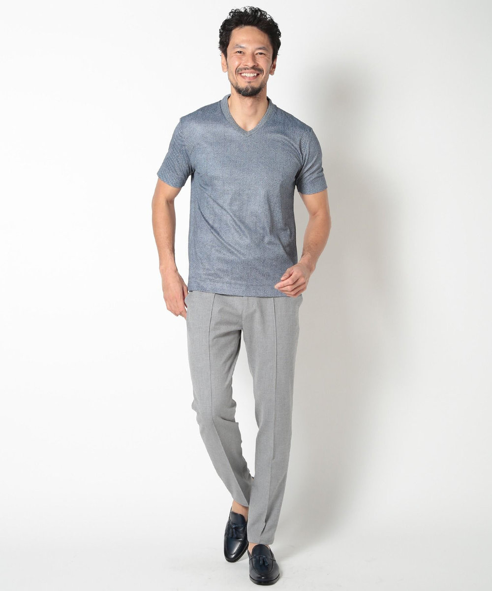 MEN'S BIGI 【ACTIVE TAILOR】COOLMAXツイルプリントジャージカットソー ブルー系その他