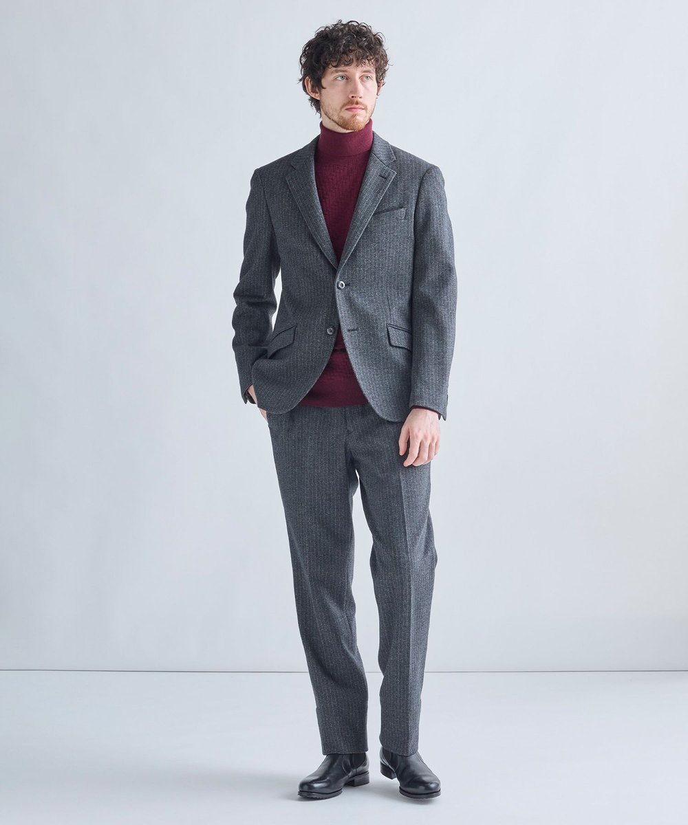 MEN'S BIGI ウール混ツイルジャージジャケット グレー系その他