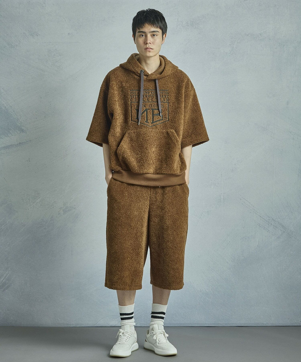 MEN'S BIGI 【50th Anniv . 菊池武夫】WOOL BOA HOODIE ブラウン