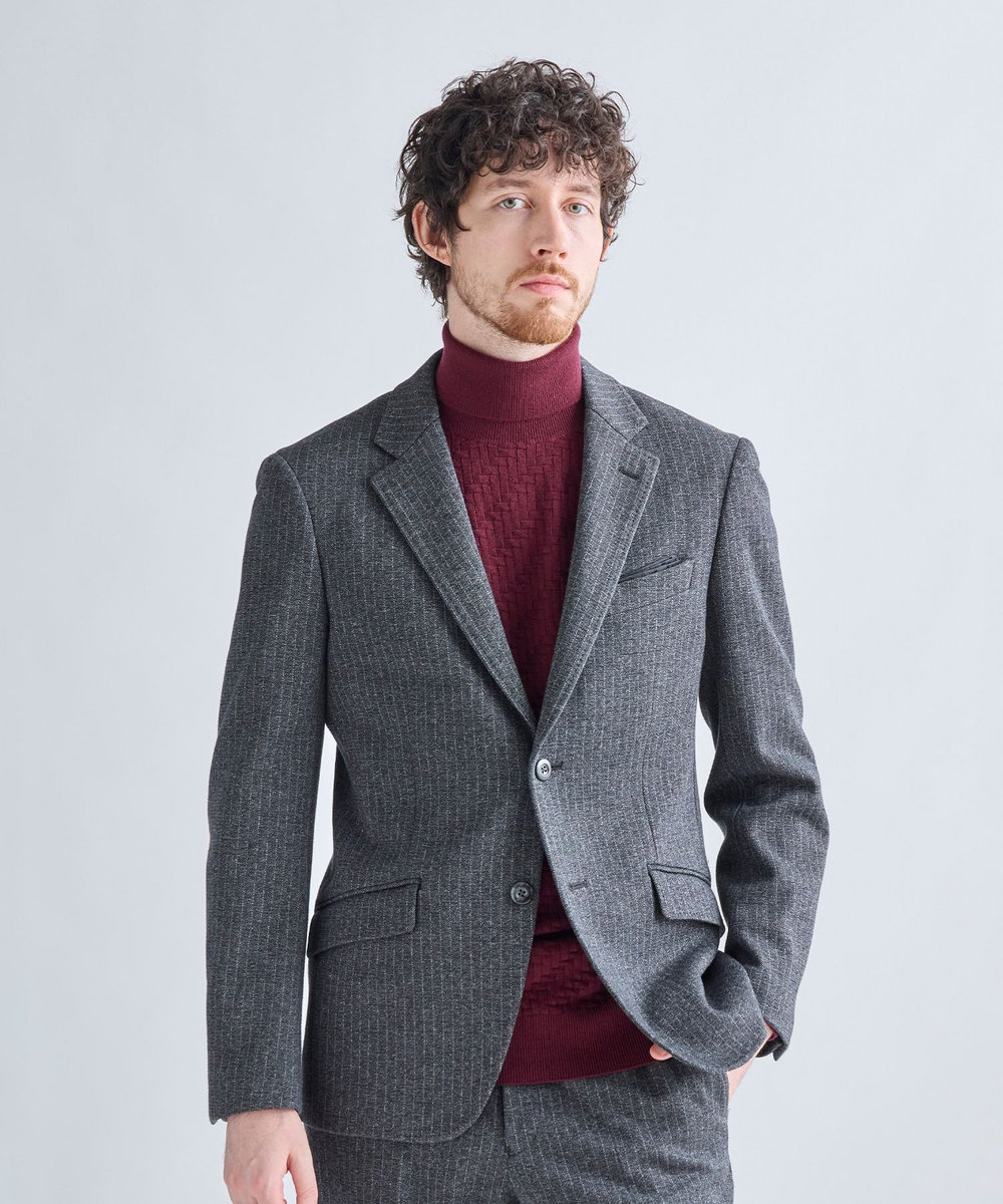 MEN'S BIGI ウール混ツイルジャージジャケット グレー系その他