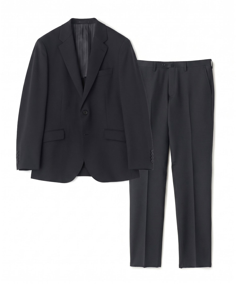 MEN'S BIGI ウールブレンド ブラックフォーマルスーツ＜ストレッチ＞ ブラック