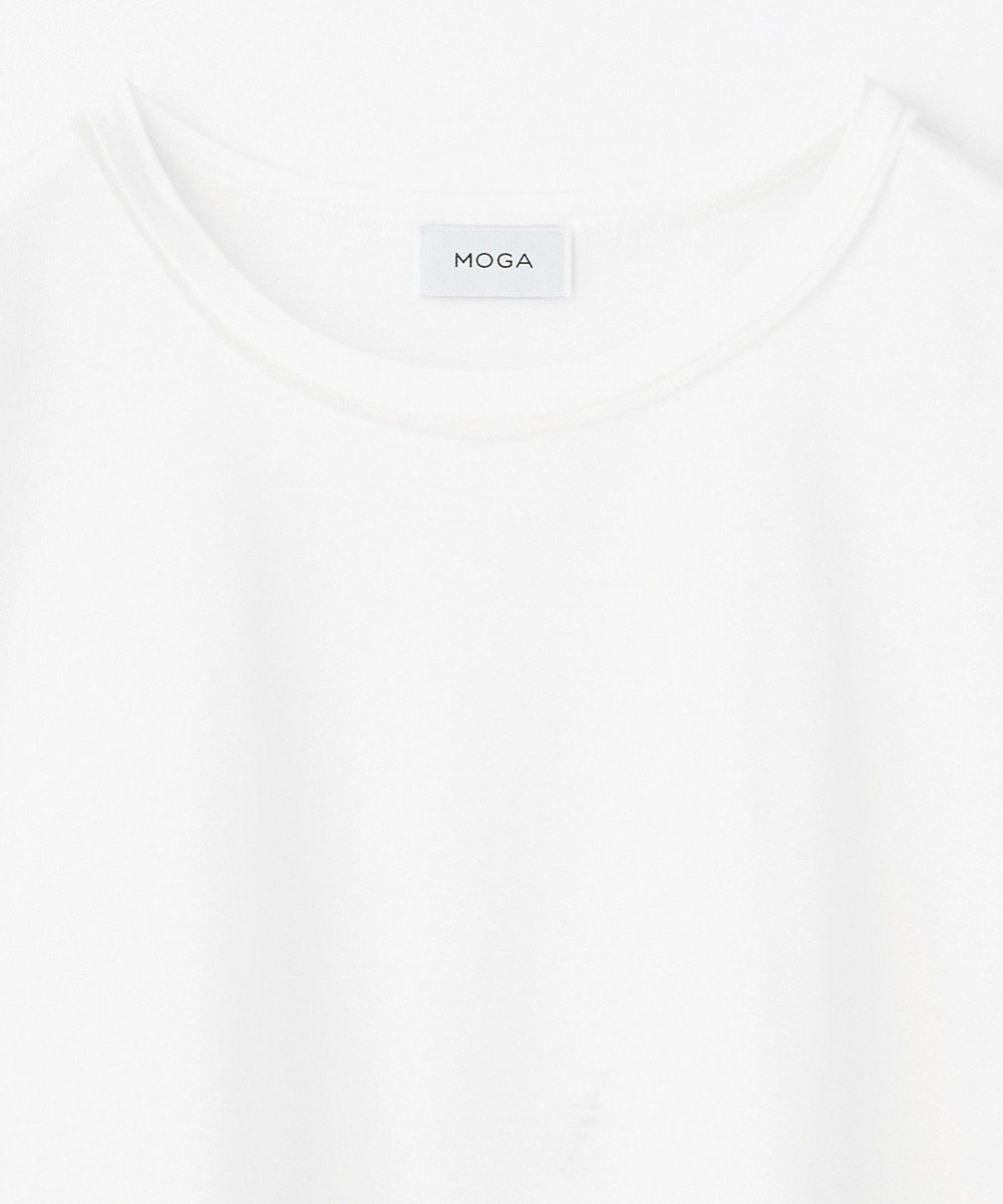 MOGA Lサイズ（大きいサイズ） 【大きいサイズ】60/2天竺メッシュレイヤードクルーネックTシャツ オフホワイト