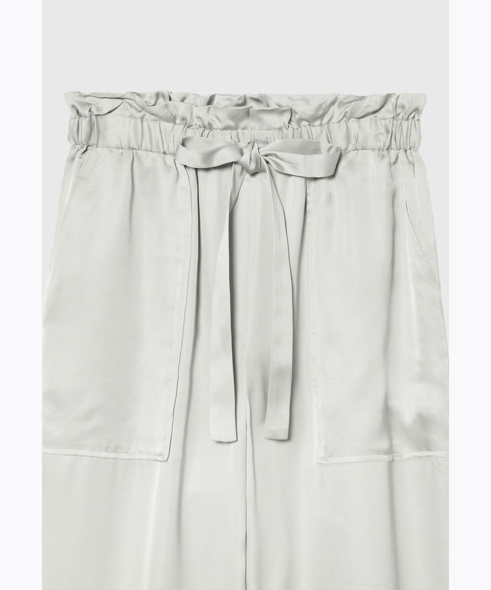 DÉPAREILLÉ VISCOSE SATIN GATHER PANTS / ヴィスコースサテンギャザーパンツ ライトグレー
