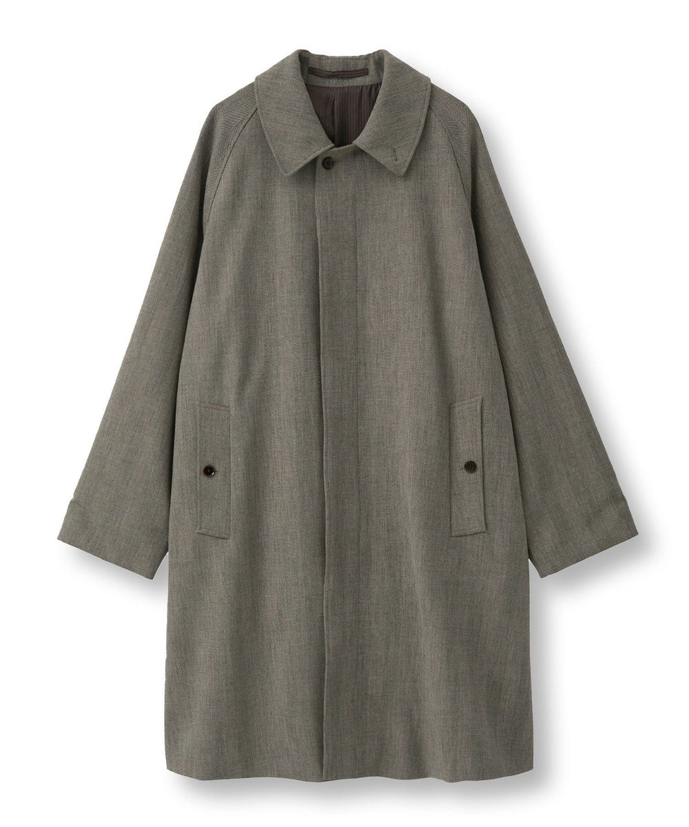 MEN'S BIGI ヘリンボーンダブルクロス ステンカラーコート＜2WAYストレッチ＞ ベージュ